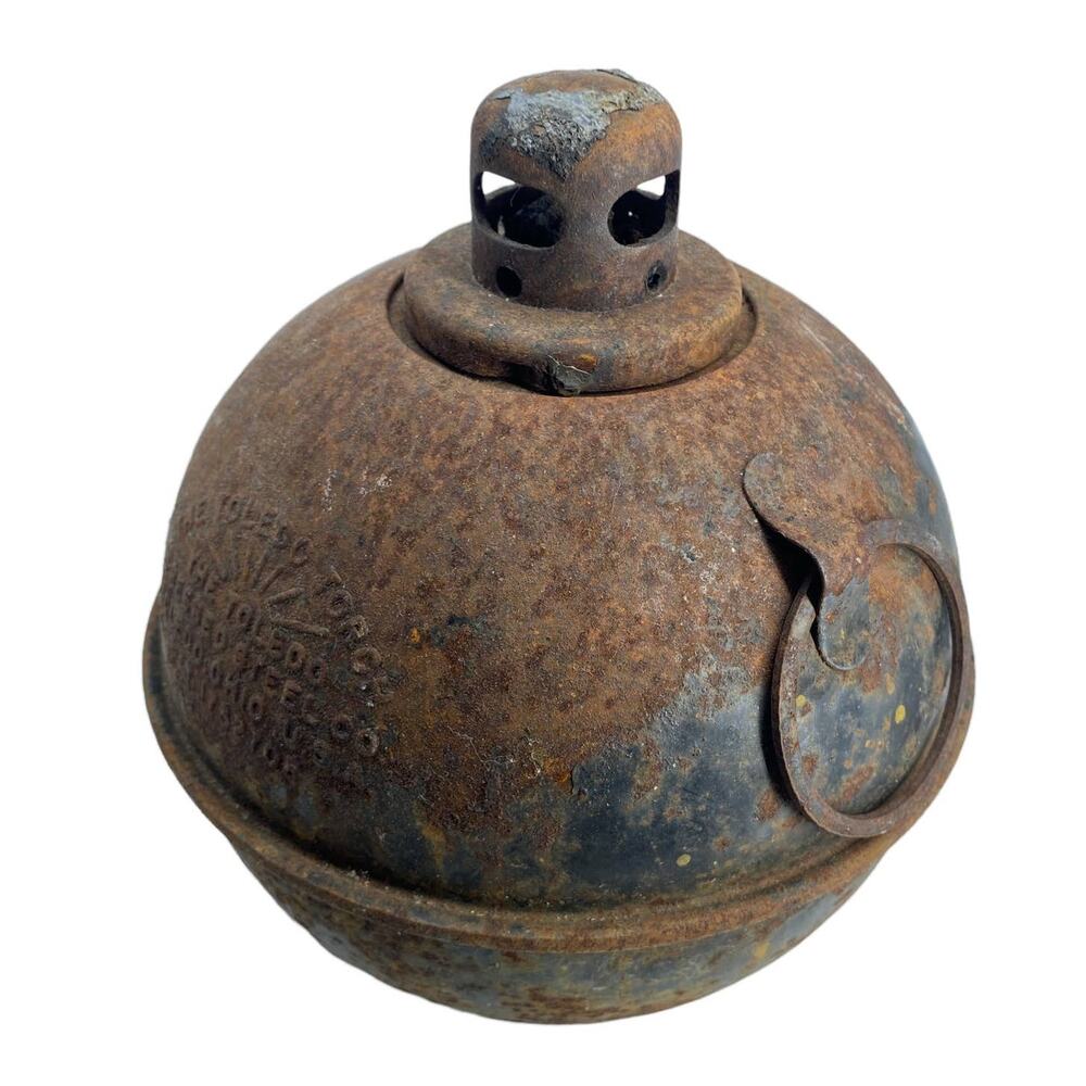 Vintage Toledo Torch Metal Rusty Man Cave Steam Punk Industrial Decor Goth RR
